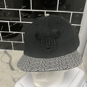 Black cap with Mickey Mouse engraving
